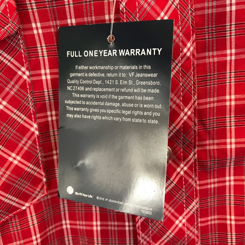 🇺🇸ALS🇺🇸 NWT XL Red Wrangler Western Shirt - Picture 9 of 12
